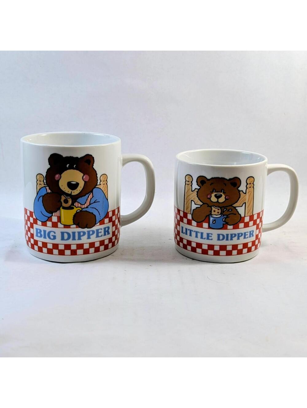1980s Avon "Big Dipper" & "Little Dipper" Ceramic Mug Set